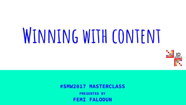 Winning With Content - Masterclass ...