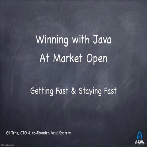 Winning With Java at Market Open