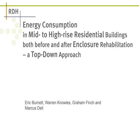 Energy Consumption in Mid to High-rise Residential Buildings both ... - Residential High-Rise Energy Efficiency Measures