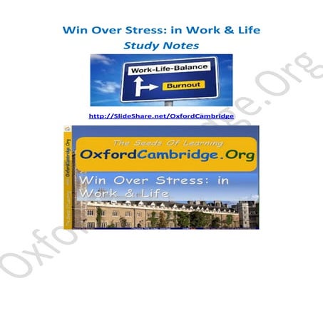 Win Over Stress in Work & Life - Study Notes