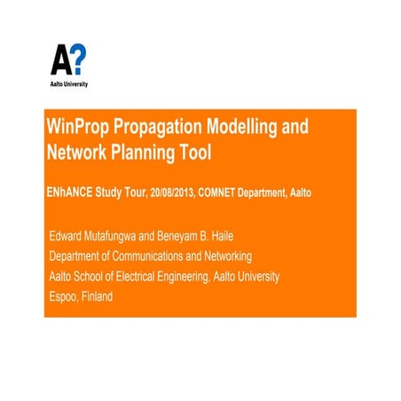 WinProp propagation modeling and network planning tool