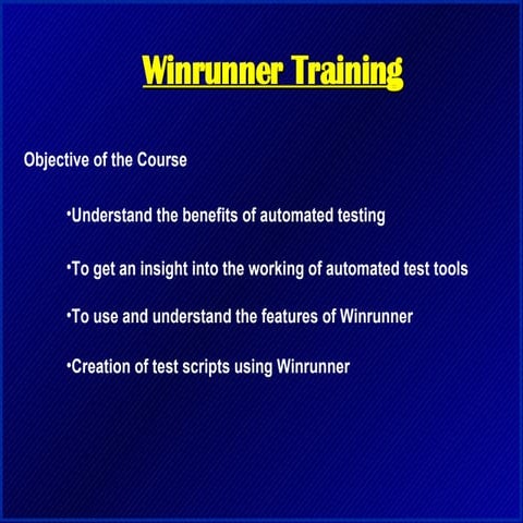 WinRunner Training