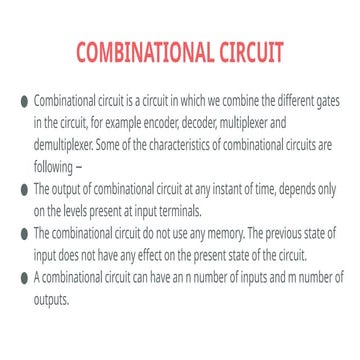 Combinational circuits | PPTX