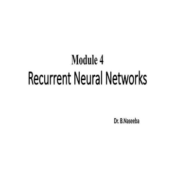 Lecture on Recurrent Neural Network (RNN) | PDF