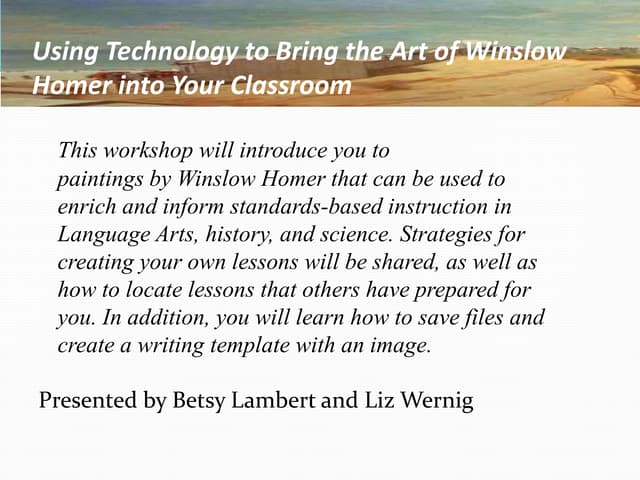 Winslow homerworkshop