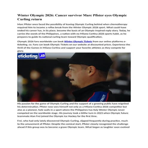 Winter Olympic 2026 Cancer survivor Marc Pfister eyes Olympic Curling ...