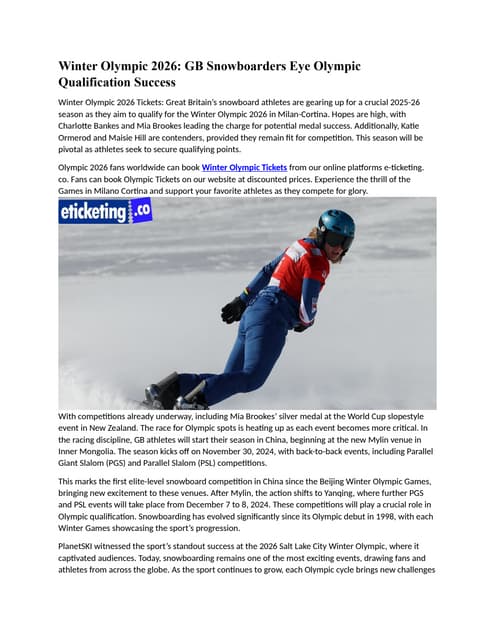 Winter Olympic 2026 Sydney Milani's Journey to Milano Cortina 2026.docx