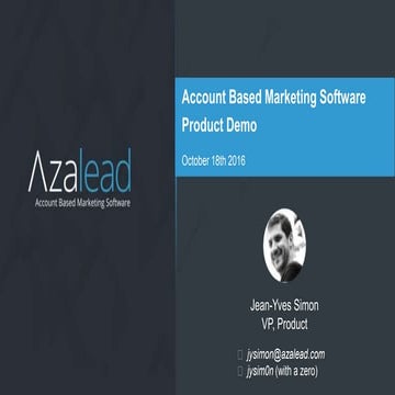 Account Based Marketing Software Product Demo: Winter Release, October 18th 2016