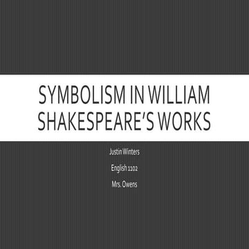 Sybolism in Shakespeare 