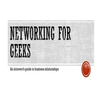 Networking for Geeks (by Brian Winter)