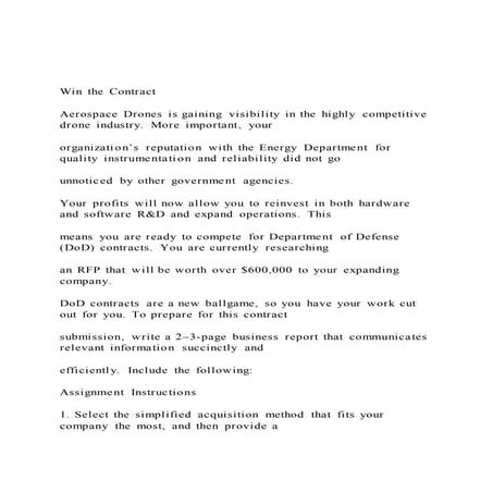 Win the contract aerospace drones is gaining visibility in