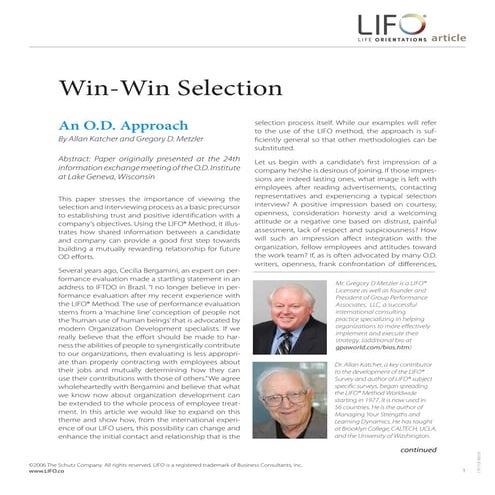 Have You Heard About "Win Win Selection" !
