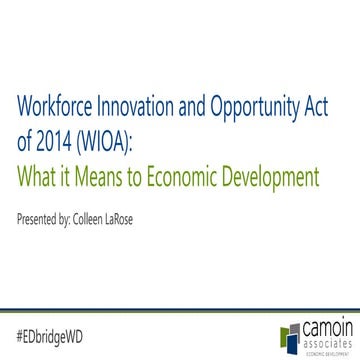 WIOA and what it means to economic development