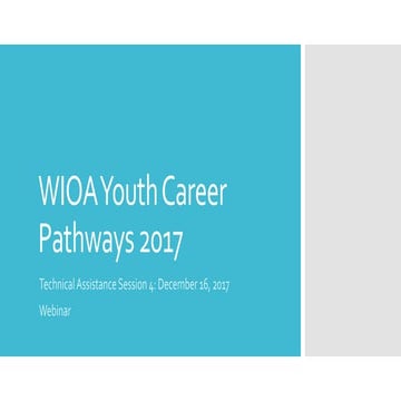 WIOA Youth Career Pathways 2017 