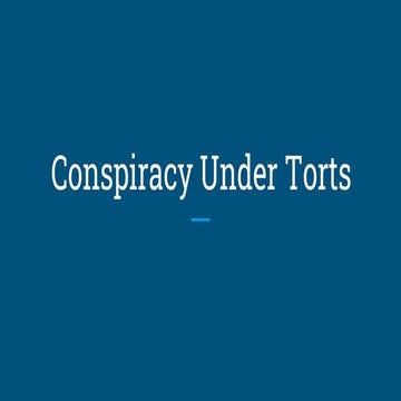 conspiracy under torts