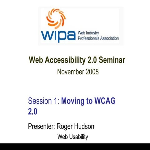 Wipa Seminar WCAG 2.0