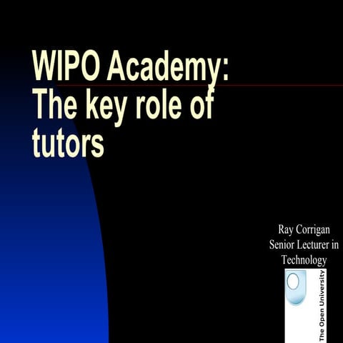 Wipo Key Role Of Tutors