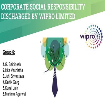 Wipro Corporate Social Responsibility