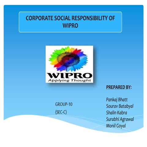WIPRO CSR PPT(IMT-Hyderabad)