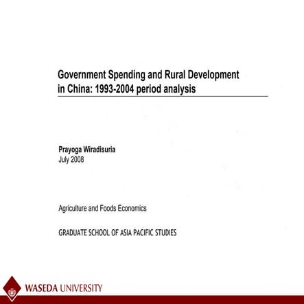 Government Spending and Rural Development: China Case