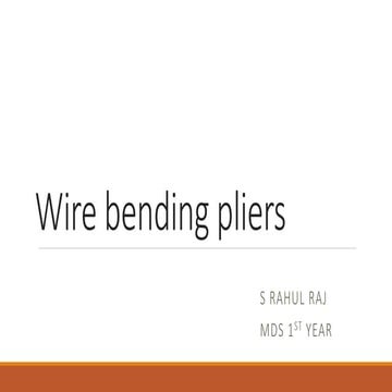 Wire bending pliers
