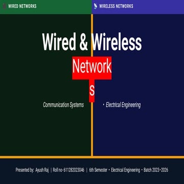 Comprehensive Overview of Wired and Wireless Networks in Electrical ...