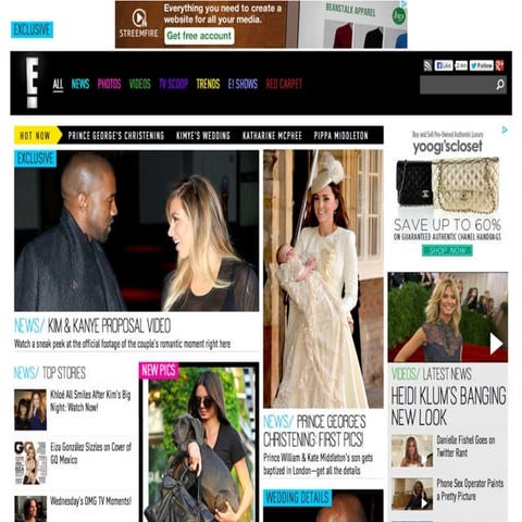 Wireframe Exercise: Entertainment Publisher Homepages