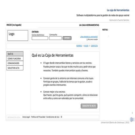 La caja de herramientas - wireframes