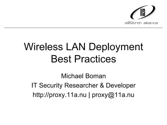 Wireless LAN Deployment Best Practices