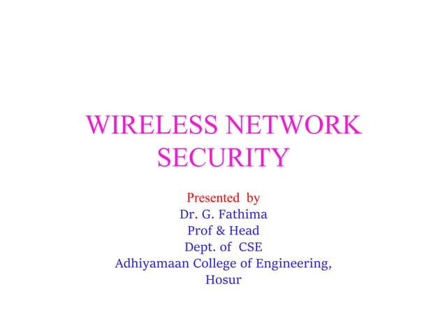 Wireless Network security