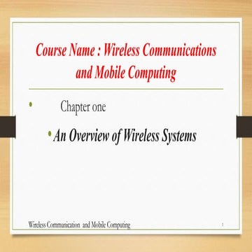 Wireless commmunication ad mobile computing | PPT