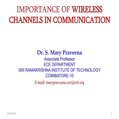 IMPORTANCE OF WIRELESS CHANNELS IN COMMUNICATION | PPT