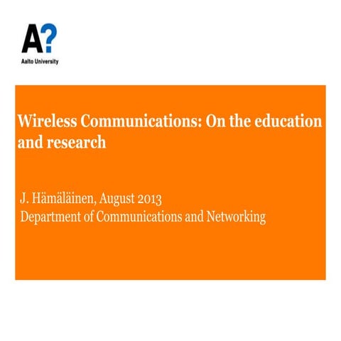 Wireless Communications courses and research at COMNET 