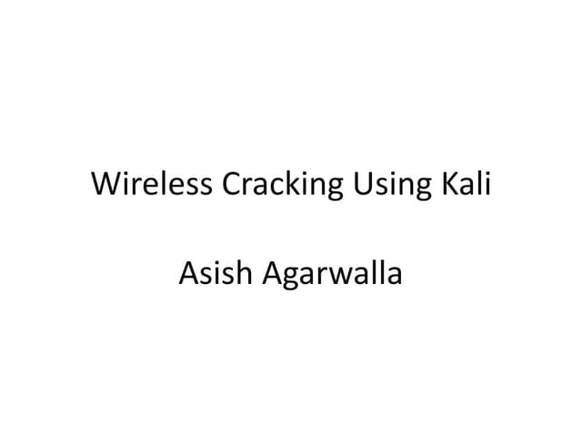 Wireless Cracking using Kali