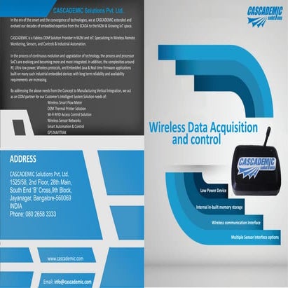 Wireless data acquisition and control brochure