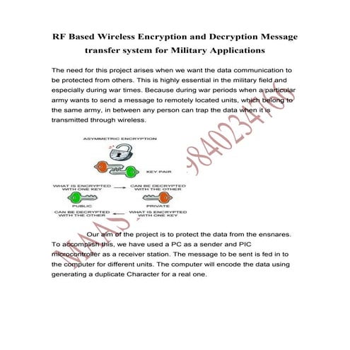 Wireless encryption and decryption newRF Based Wireless Encryption and ...