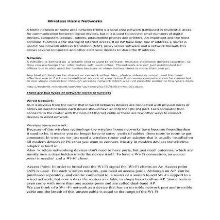 Wireless home networks (11)