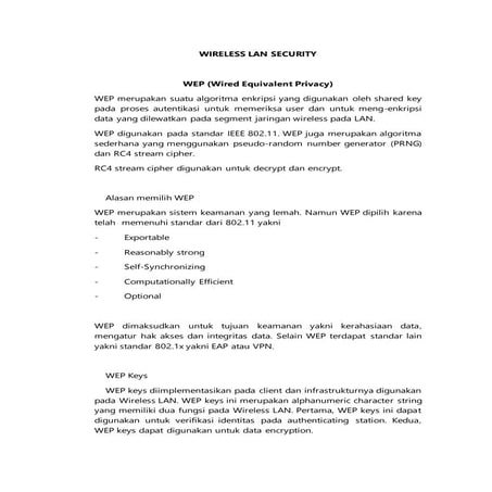 Wireless lan security