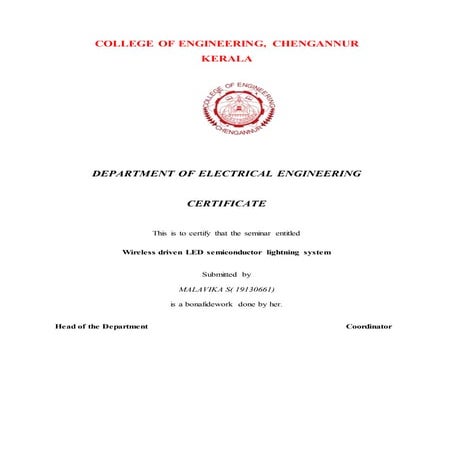 Wireless led lightning system rough report