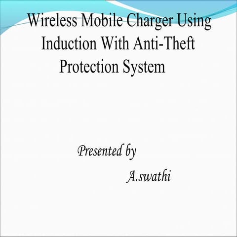 Wireless mobile charger using induction with Anti*Theft protecting System