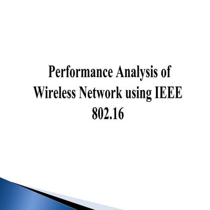 Wireless network using IEEE802.16