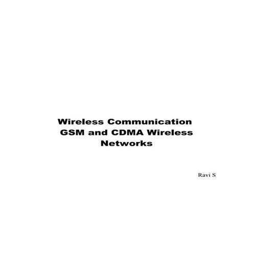Wireless networks  gsm cdma