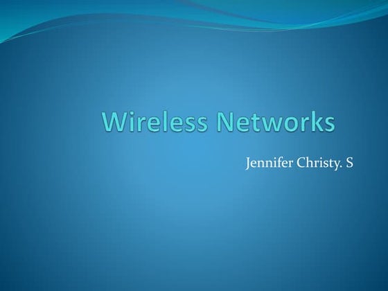 Wireless networks ppt | PPT