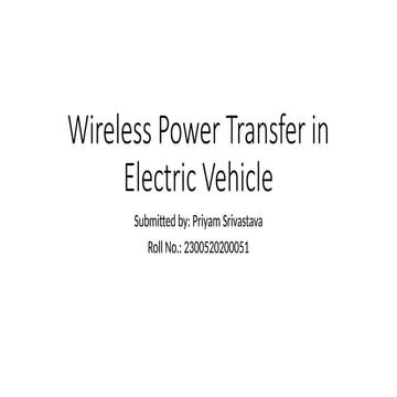 Wireless power transfer for autonomous electric vehicle | PPTX