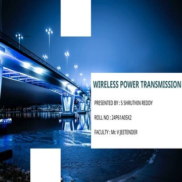 Wireless Power Transmission In Electrical Engineering Pptx