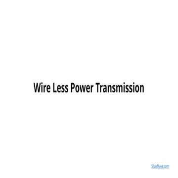 Wire Less Power Transmission in electrical engineering