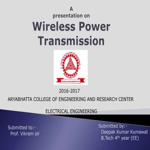 Wireless power transmission deepak kumawat