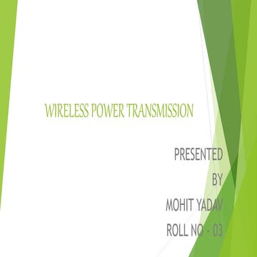 Wireless power transmission ppt | PPTX