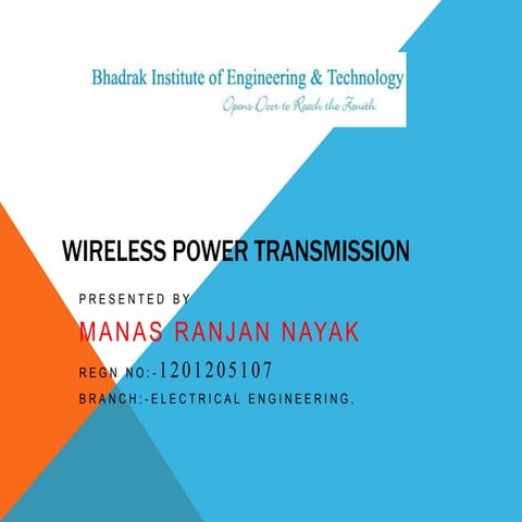 Wireless power transmission ppt | PPTX