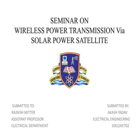 Wireless power transmission via solar power satellite 1(1)